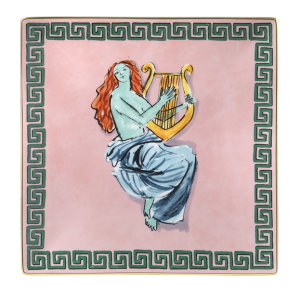 Ginori Il Viaggio Di Nettuno Pink Square Flat Plate - 8.27"